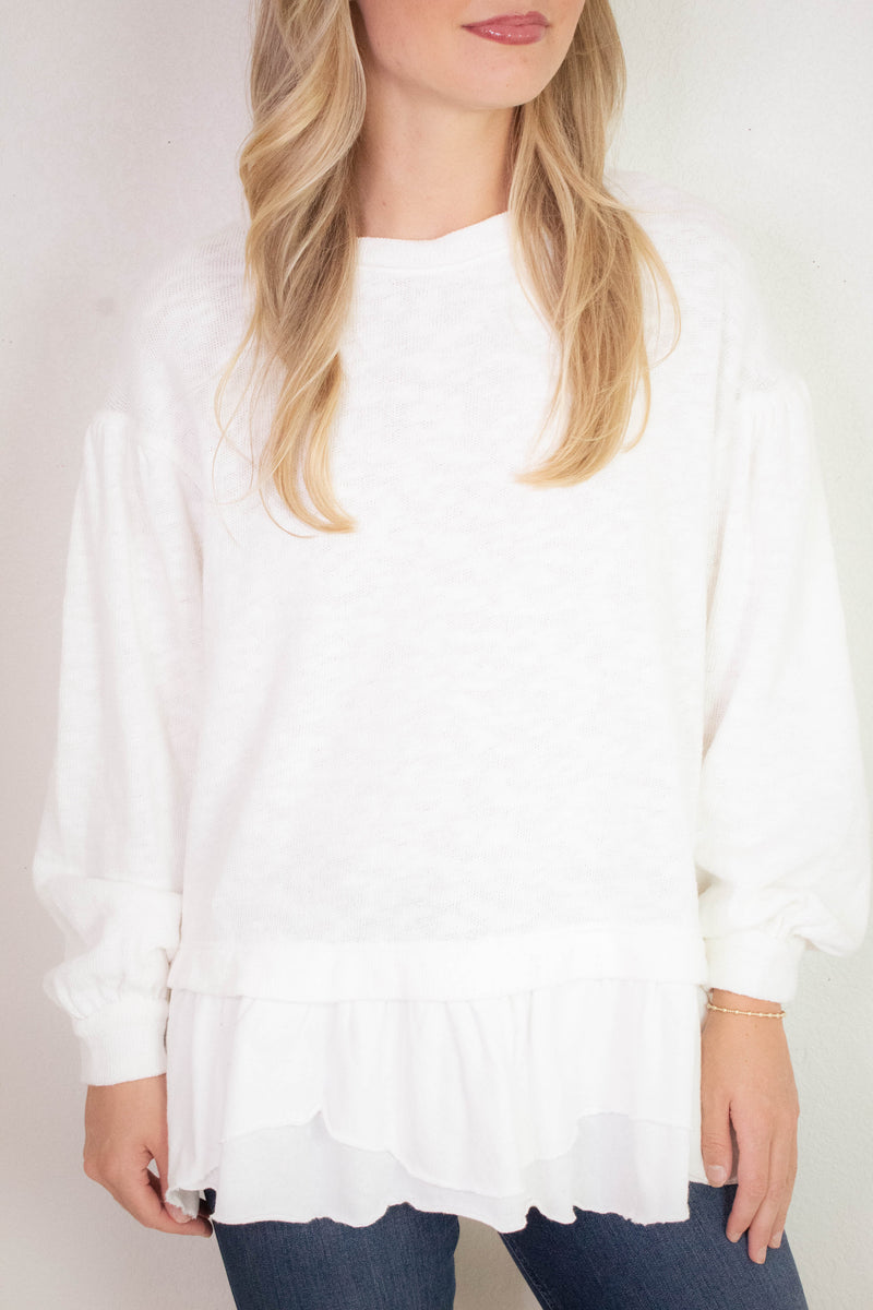 Maddie Long Sleeve Top, Clean Ivory | Free People