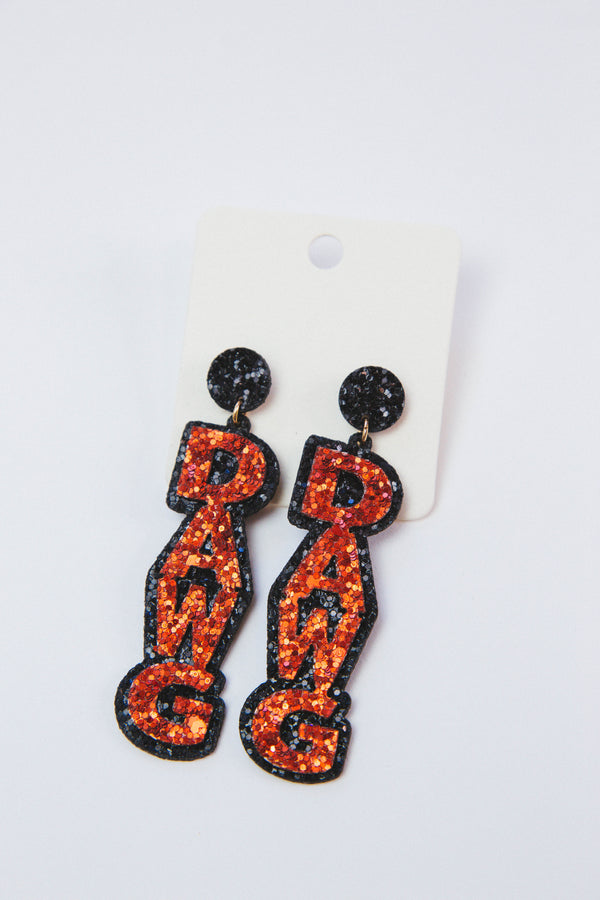 Dawg Gameday Earrings, Red/Black