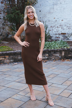 Raylene Knit Midi Dress, Tree Bark | Velvet Heart