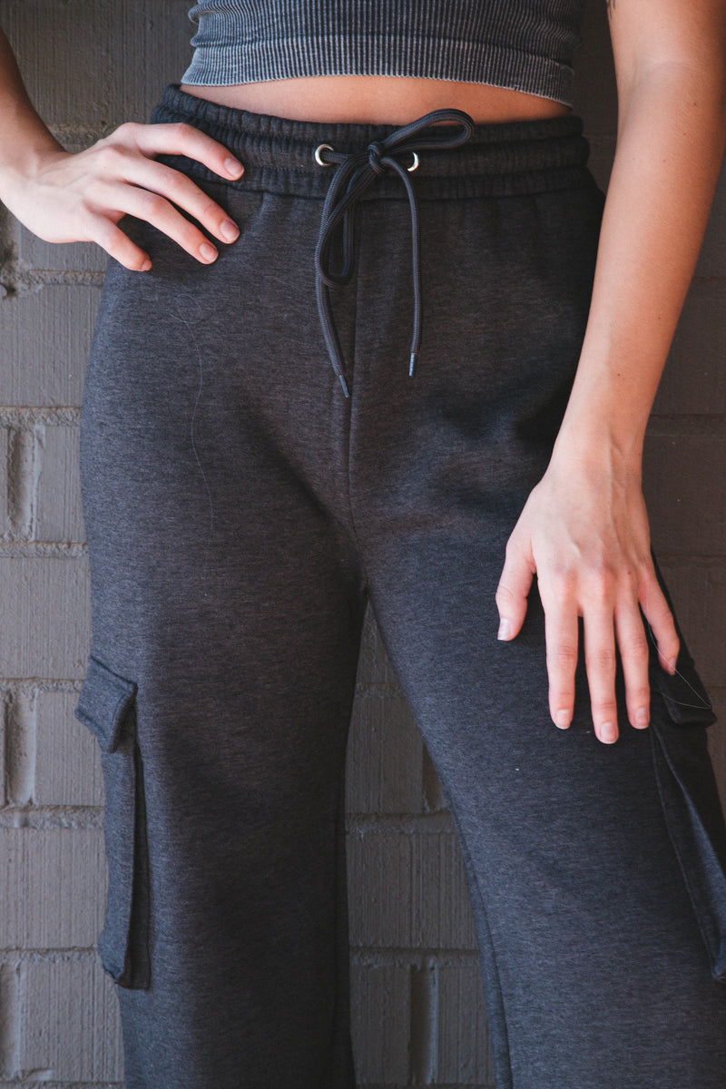 Felicity Cargo Straight Leg Pant, Charcoal