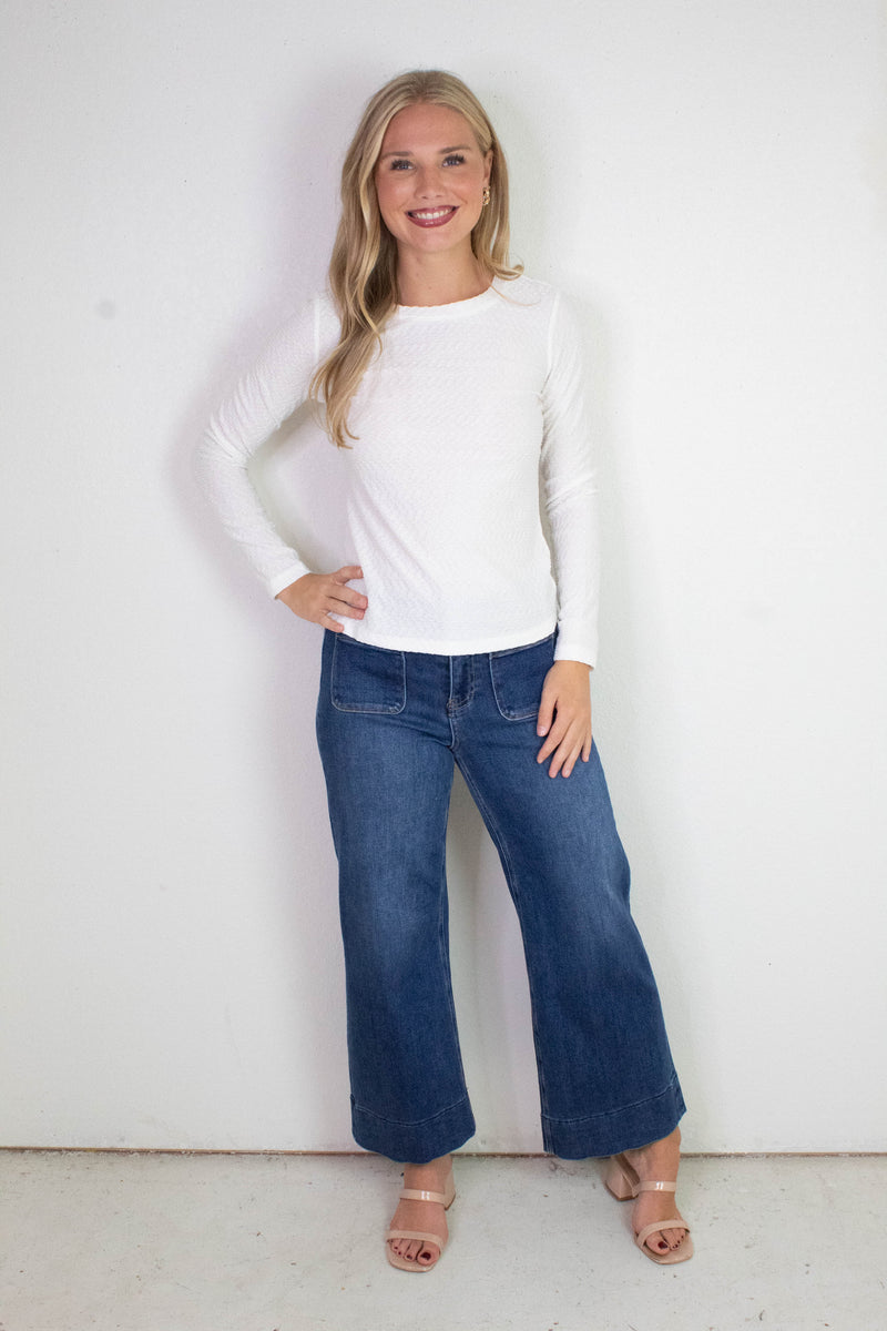 Crew Lace Tee, Chalk | Sanctuary