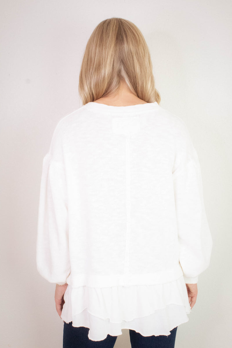 Maddie Long Sleeve Top, Clean Ivory | Free People