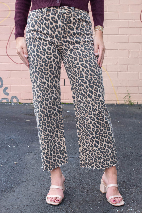 Brielle High Rise Crop Jeans, Animal Print
