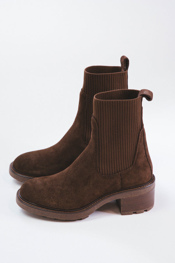 Kiley Pull On Chelsea Boot, Brown Suede | Steve Madden