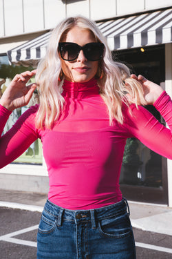 Lacey Layering Top, Hot Pink