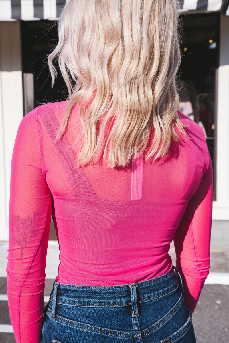 Lacey Layering Top, Hot Pink