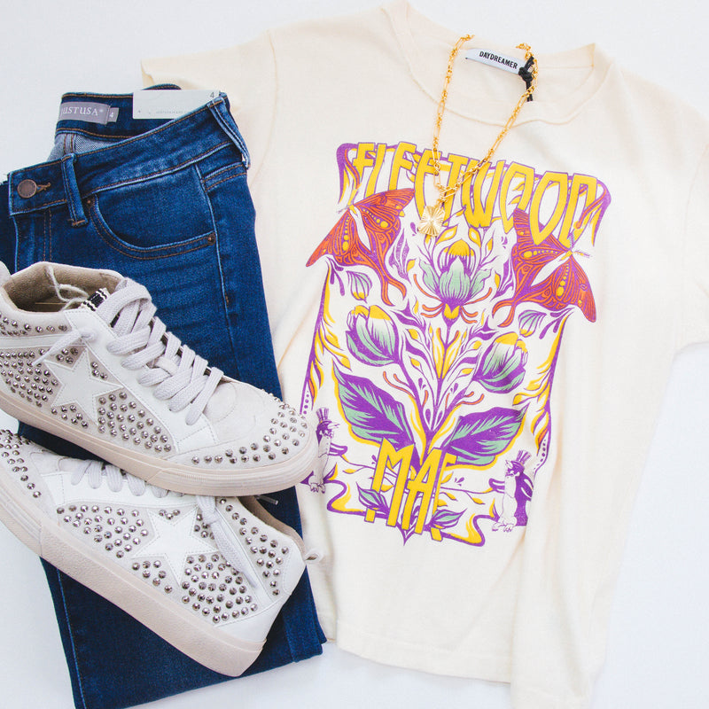Fleetwood Mac Butterflies Graphic Tee, Parchment | DayDreamer