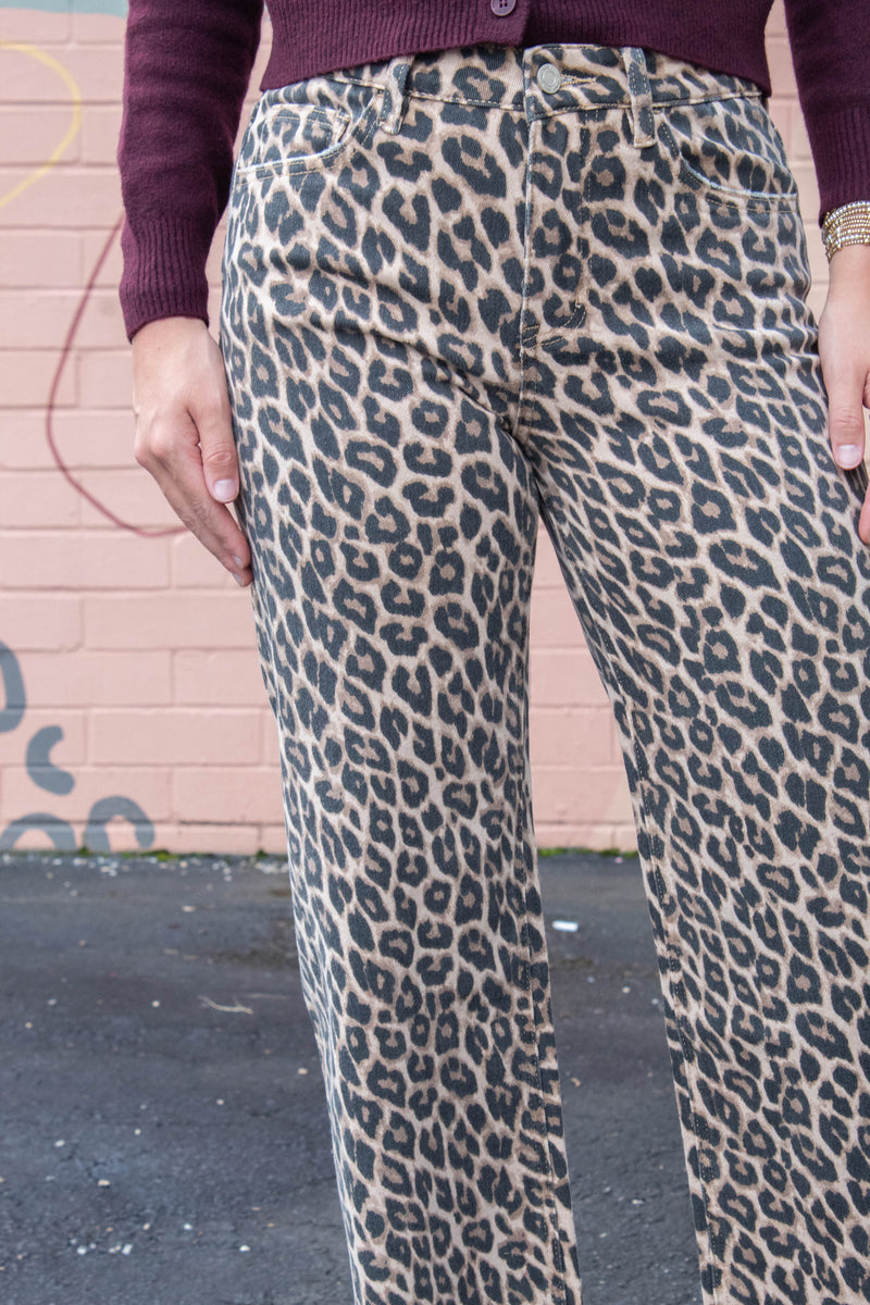 Brielle High Rise Crop Jeans, Animal Print
