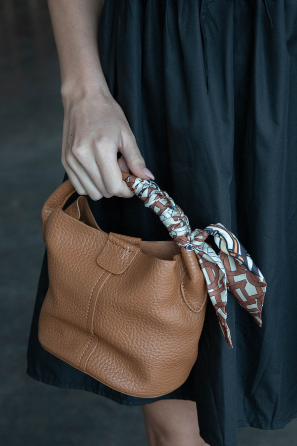 Kehlani Mini Bucket Bag, Brown