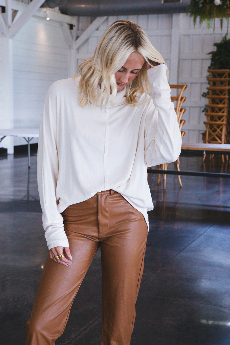 Gomez Faux Leather Pant, Camel | Buddy Love
