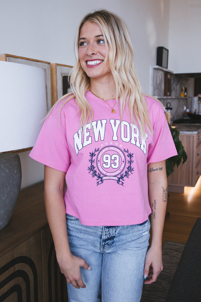 New York Athletic Department Graphic Tee, Pink