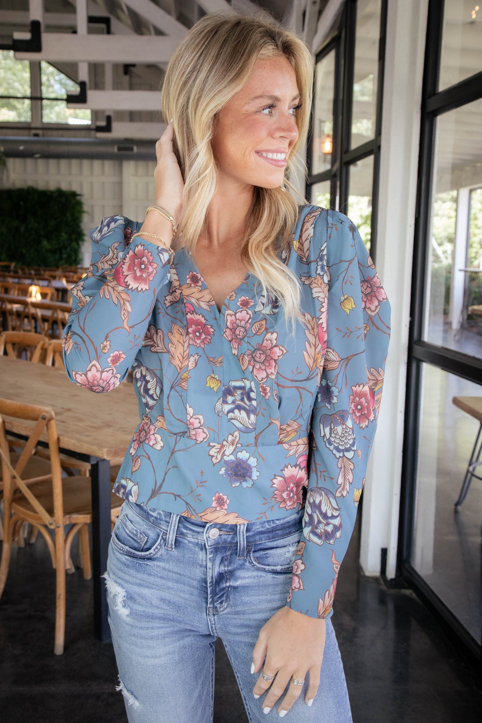 floral peplum top