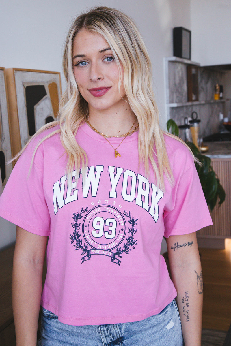 New York Athletic Department Graphic Tee, Pink