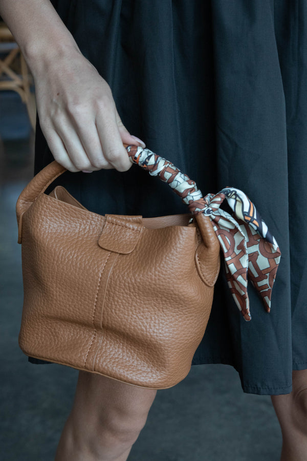 Kehlani Mini Bucket Bag, Brown