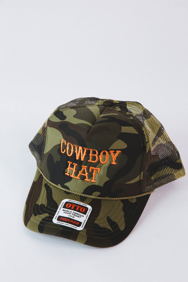 Cowboy Trucker Hat, Solid Camo