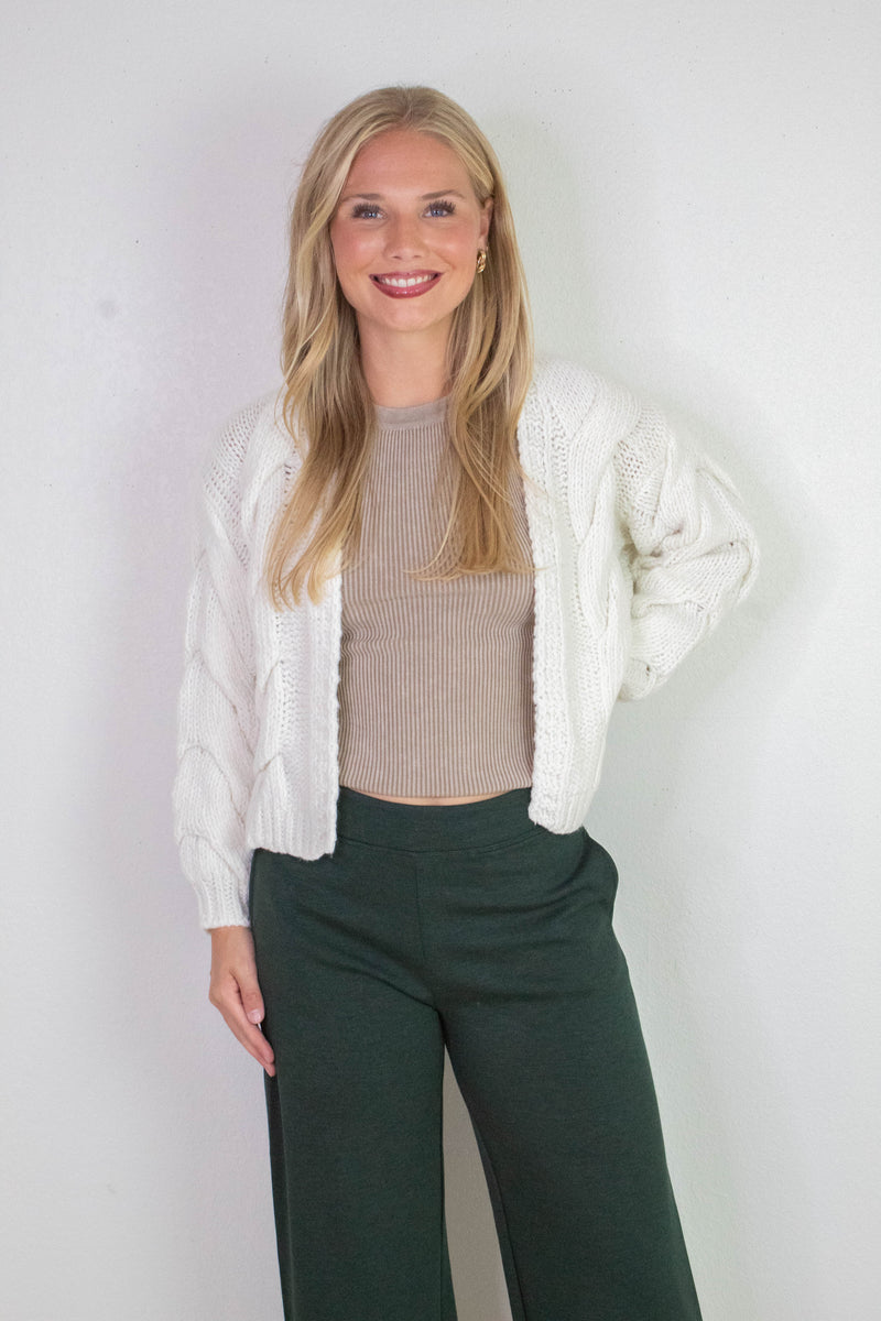 Victoria Melange Straight Leg Pant, Pine Melange | RD Style