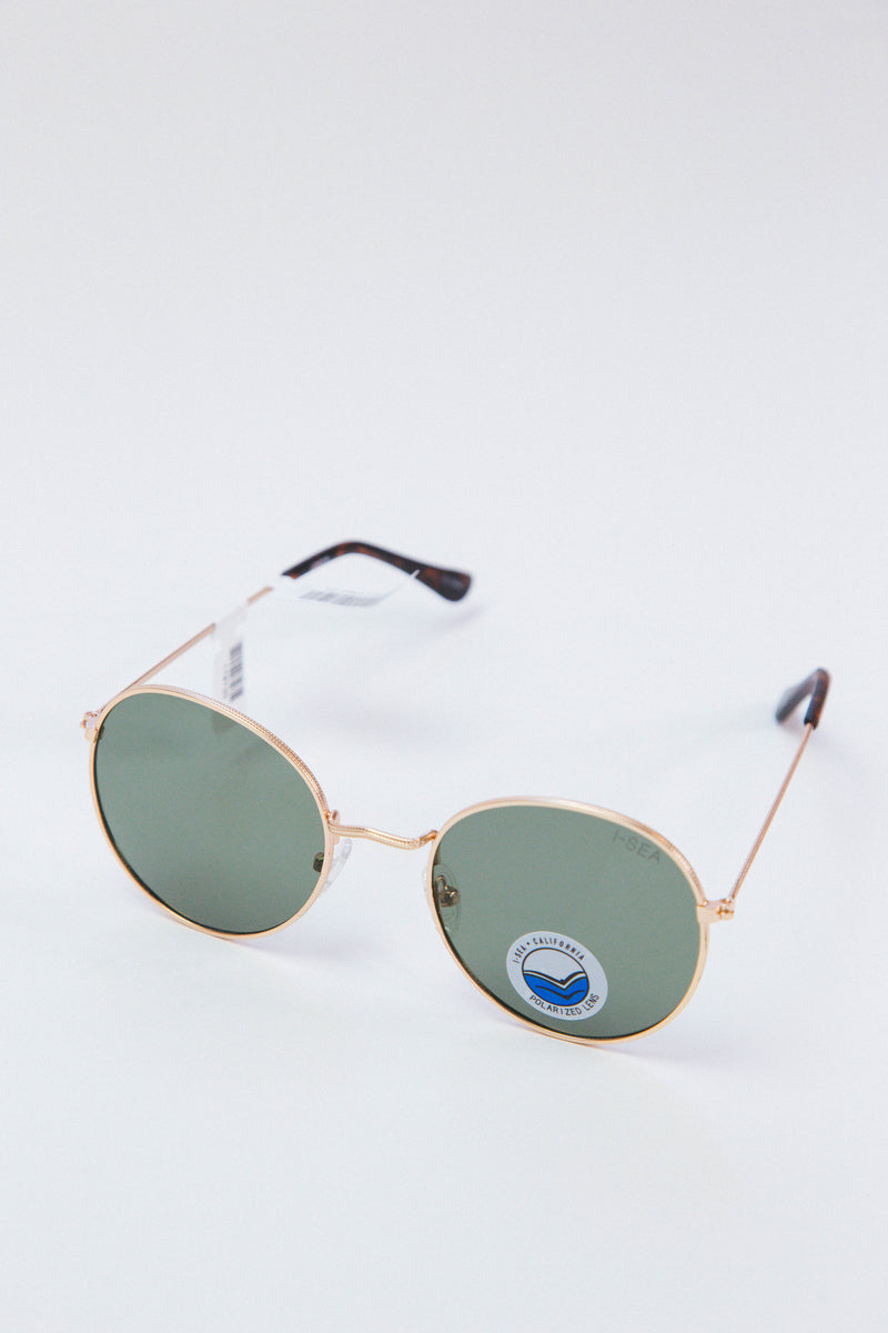 London Polarized Lens Sunglasses, Gold/ G-15 | I-SEA