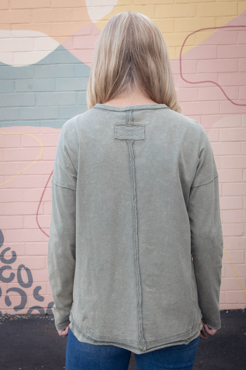 Rosalind Mineral Wash Top, Sage