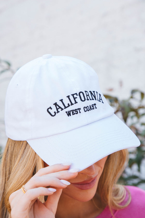 California Baseball Hat, White