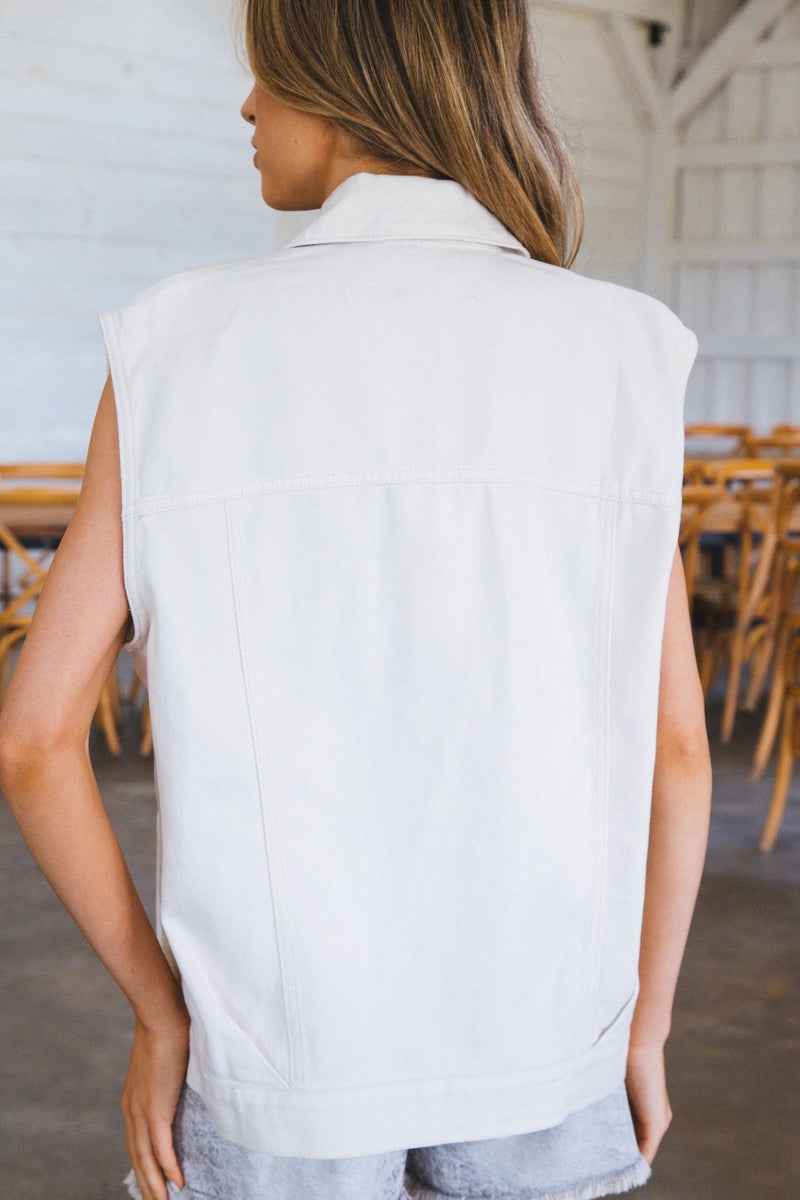 Ashby Denim Vest, Stone