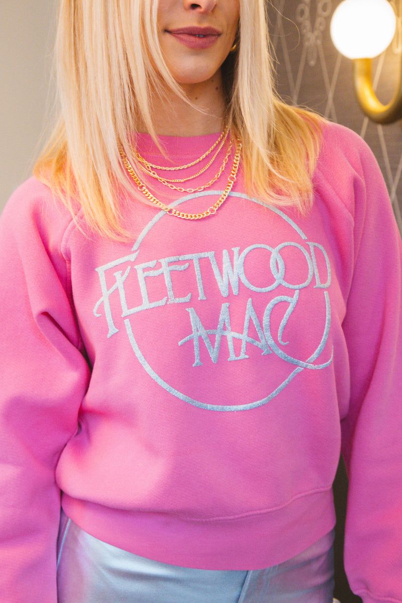 Fleetwood Mac Circle Logo Crewneck, Pink Rouge | Daydreamer