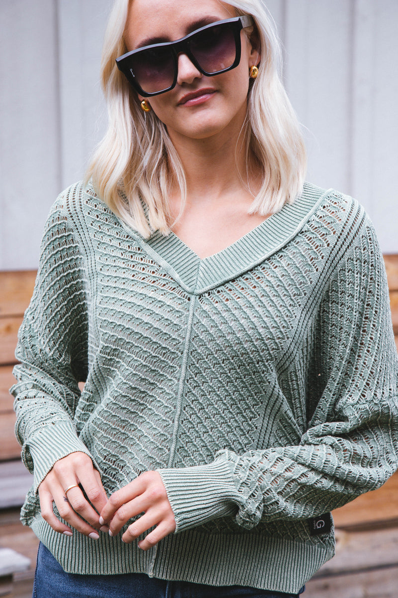 Chris Crochet Sweater, Sage