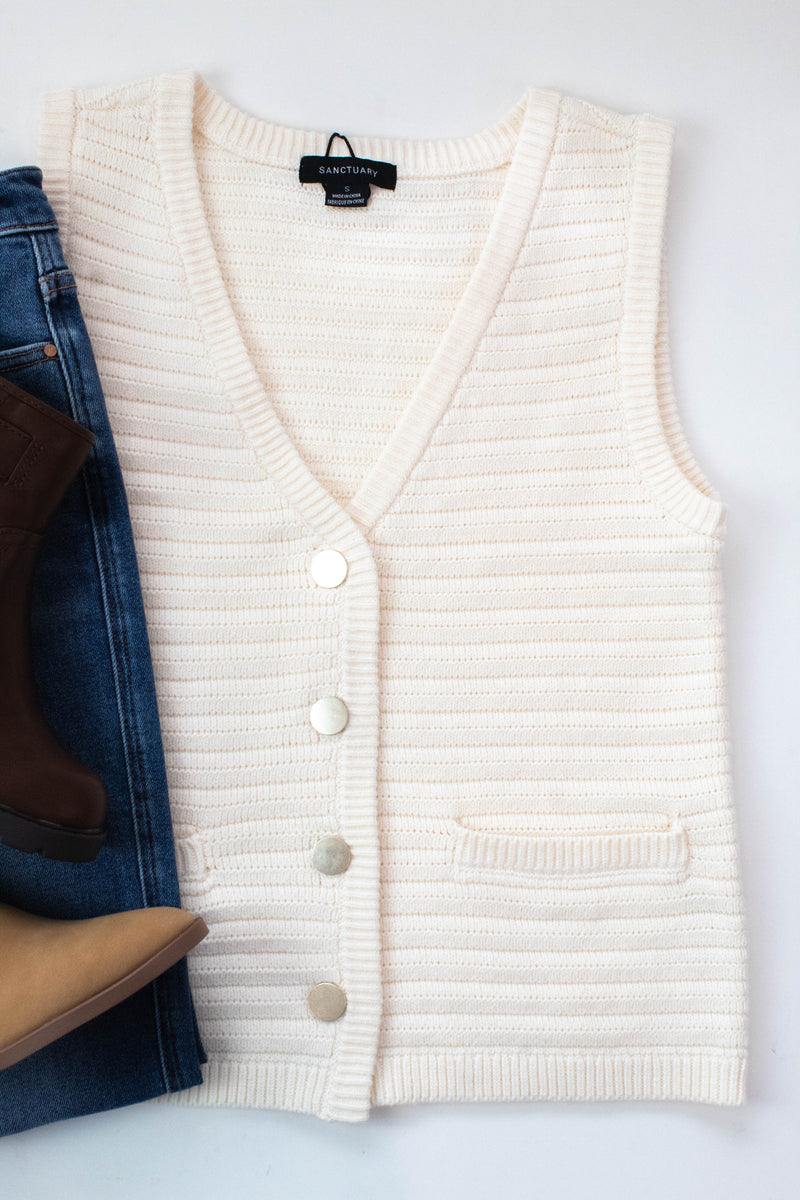 Naomi Textured Sweater Vest, Macrame | Sanctuary