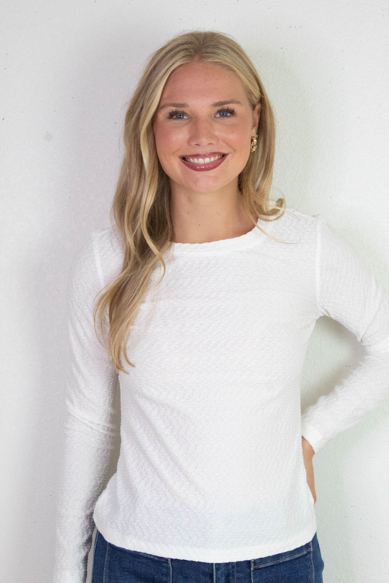 Crew Lace Tee, Chalk | Sanctuary