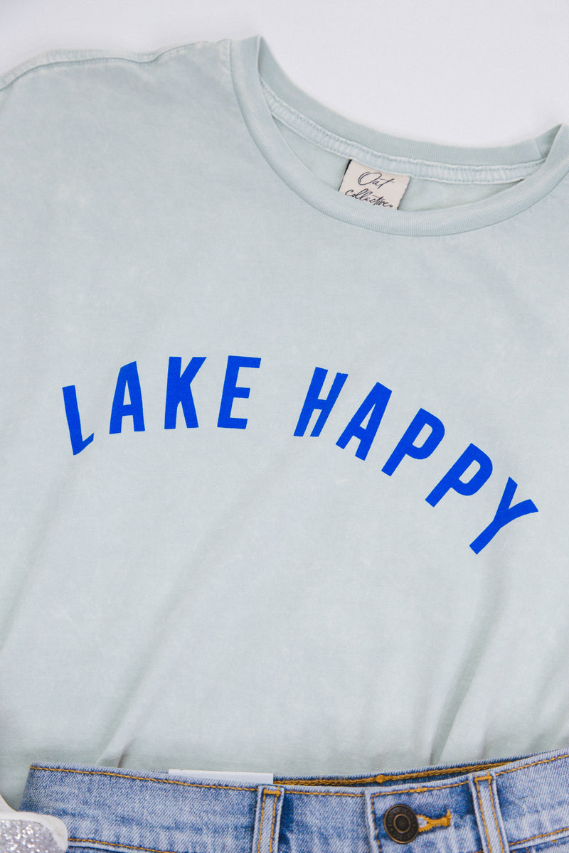 Lake Happy Graphic Tee, Sage