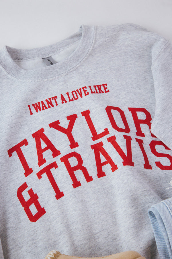 Lover 87 Graphic Sweatshirt, Grey/Red | Friday+Saturday