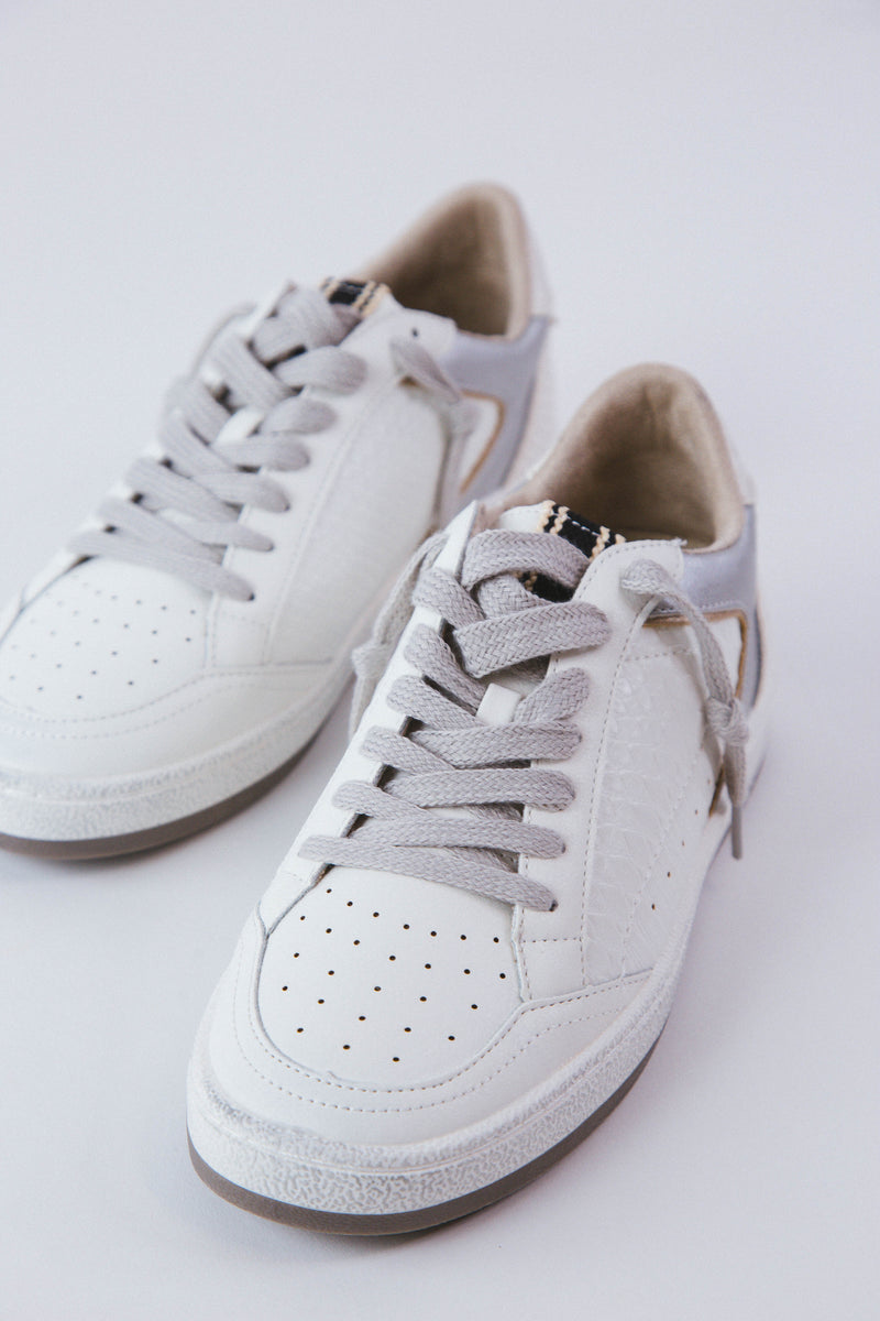 Park Vintage Style Star Sneaker, White Snake | SHUSHOP