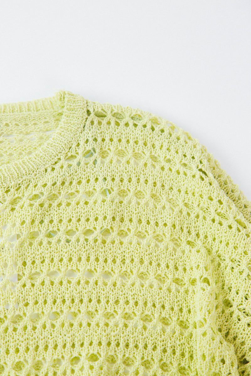 Isa Open Knit Sweater, Lime | Sadie & Sage