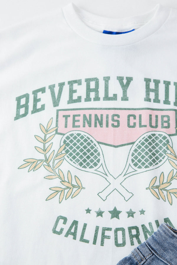 Beverly Hills Tennis Club Graphic Tee, White