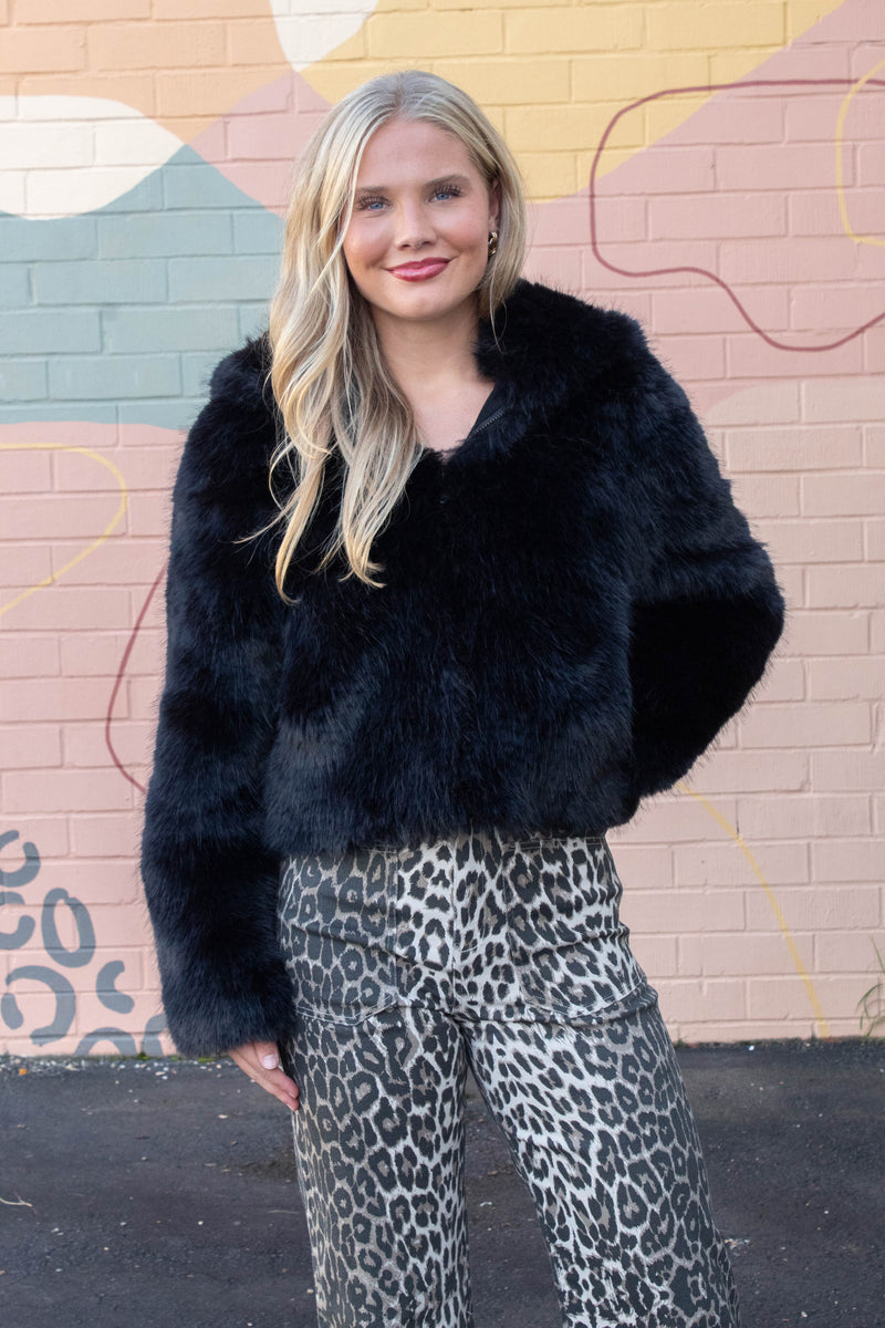 Louder Please Fur Jacket, Black | Free People