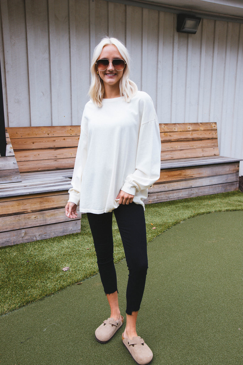 Orla Oversized Tee, Cream