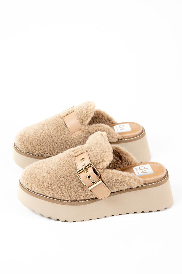 Cozy Sherpa Platform Clog, Natural
