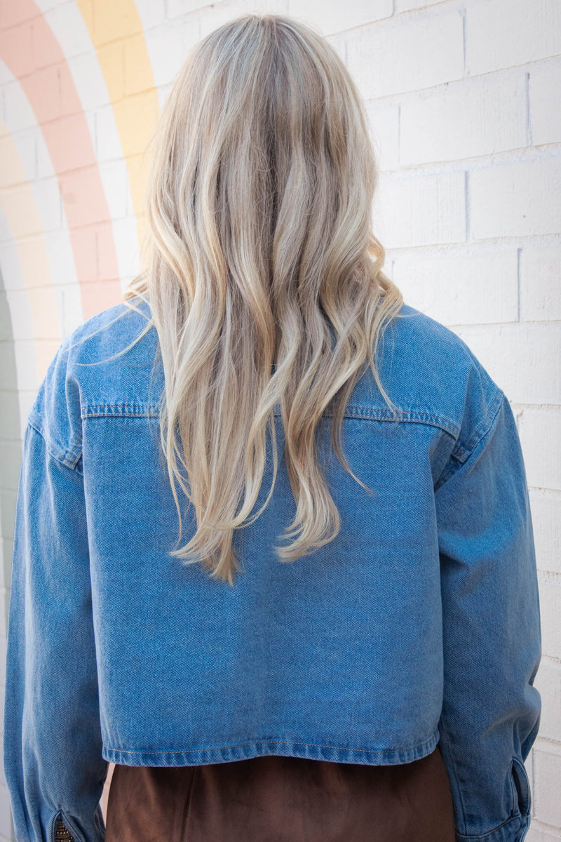 Rafi Denim Top, Forever Blue | Steve Madden