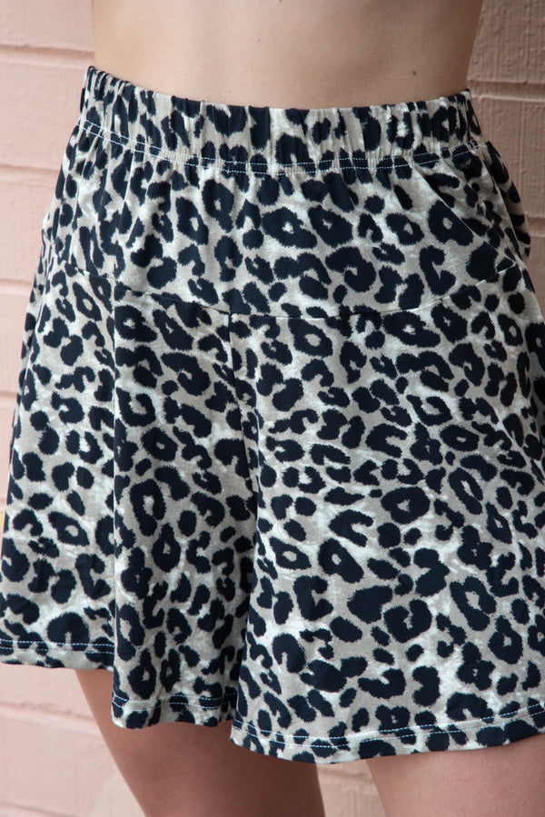 Shelby Soft Touch Leopard Print Shorts, Taupe