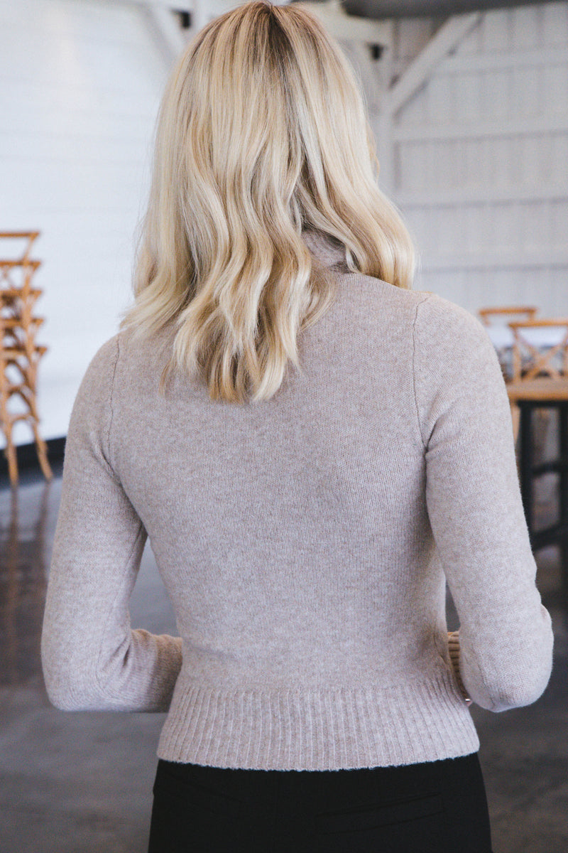 Lessie Turtleneck Sweater, Oatmeal