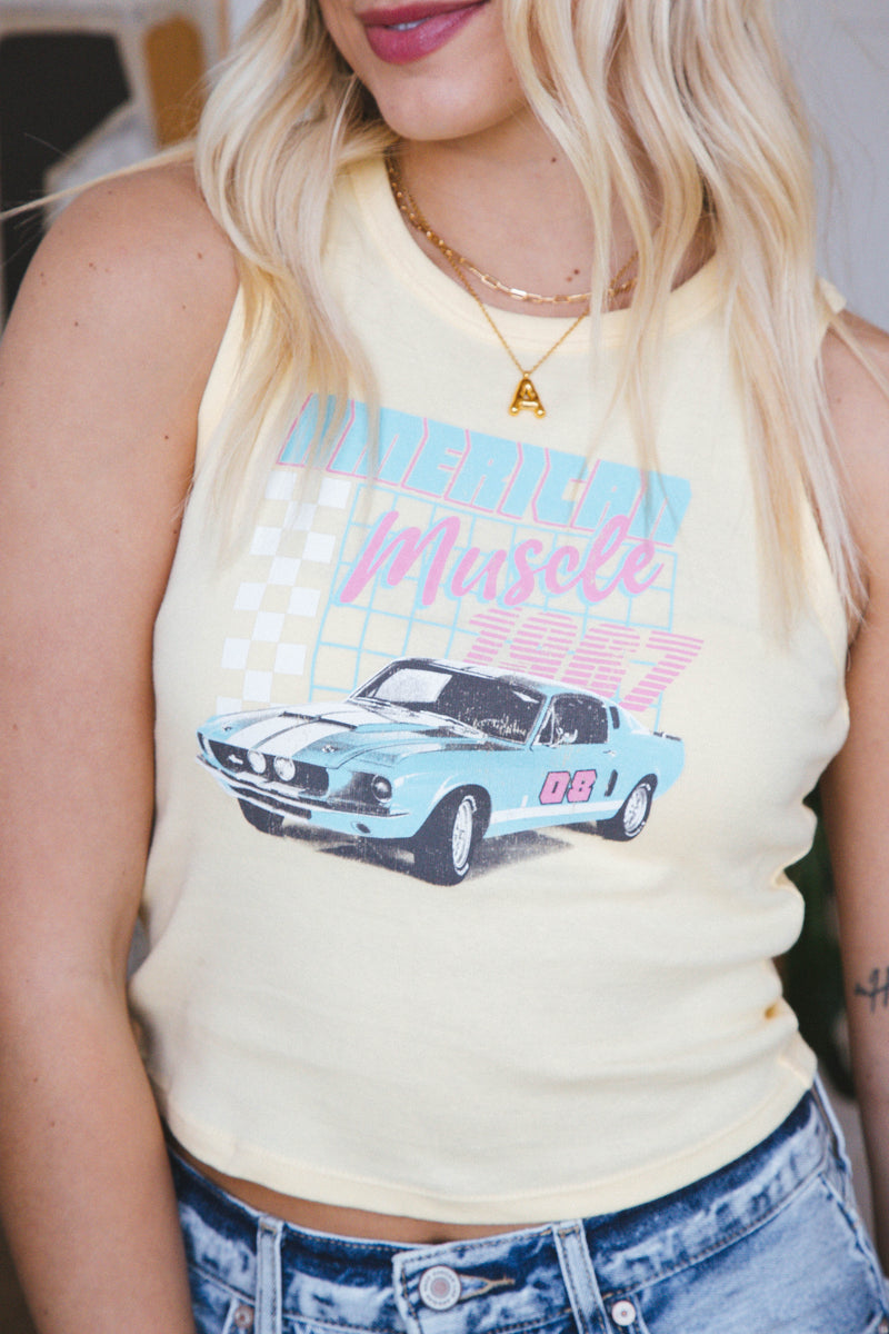 American Muscle Graphic Tank, Baby Yellow