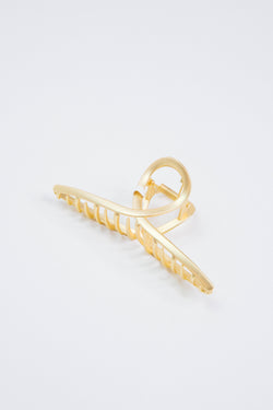 Maleah Metal Claw Clip, Matte Gold