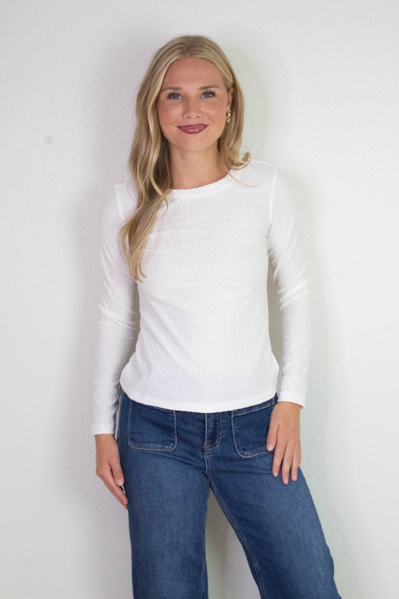 Crew Lace Tee, Chalk | Sanctuary