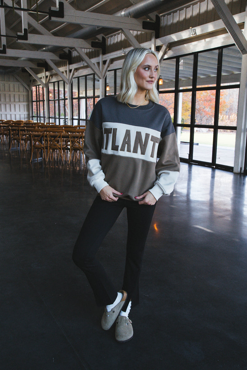 Atlanta Colorblock Sweatshirt, Charcoal