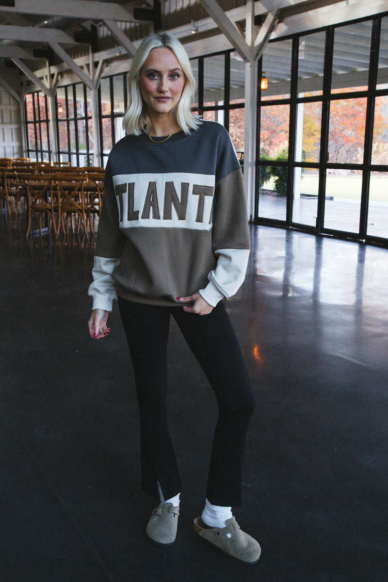 Atlanta Colorblock Sweatshirt, Charcoal