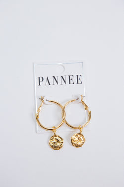 Bohemian Sun Hoops Earrings, Gold