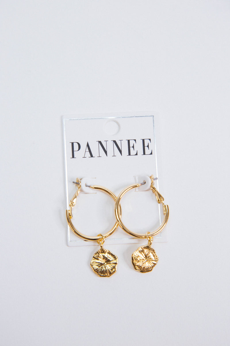 Bohemian Sun Hoops Earrings, Gold