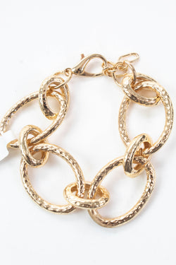 Lakelynn Hammered Open Circle Bracelet, Gold
