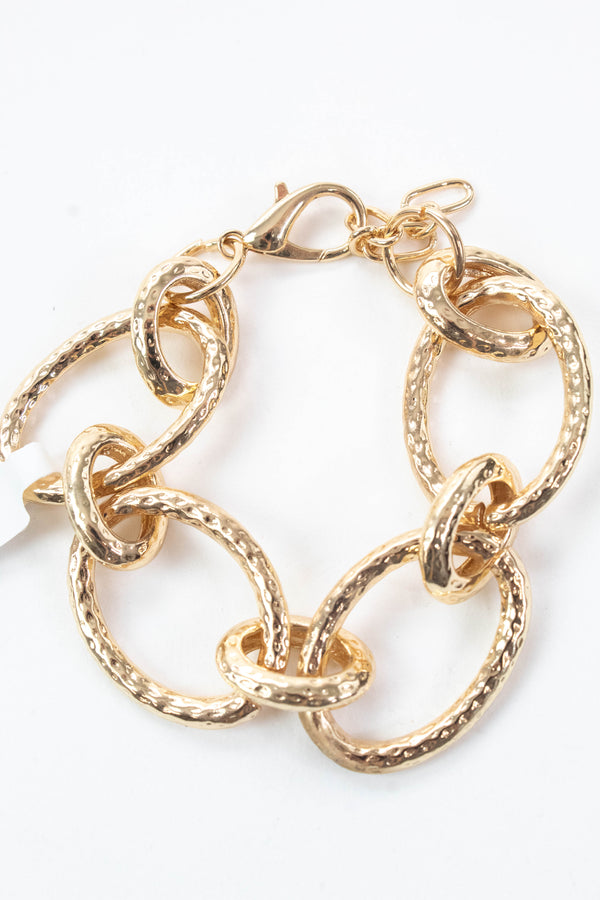 Lakelynn Hammered Open Circle Bracelet, Gold