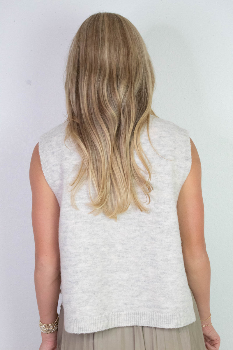 Sybil Side Tie Sweater Vest, Oatmeal