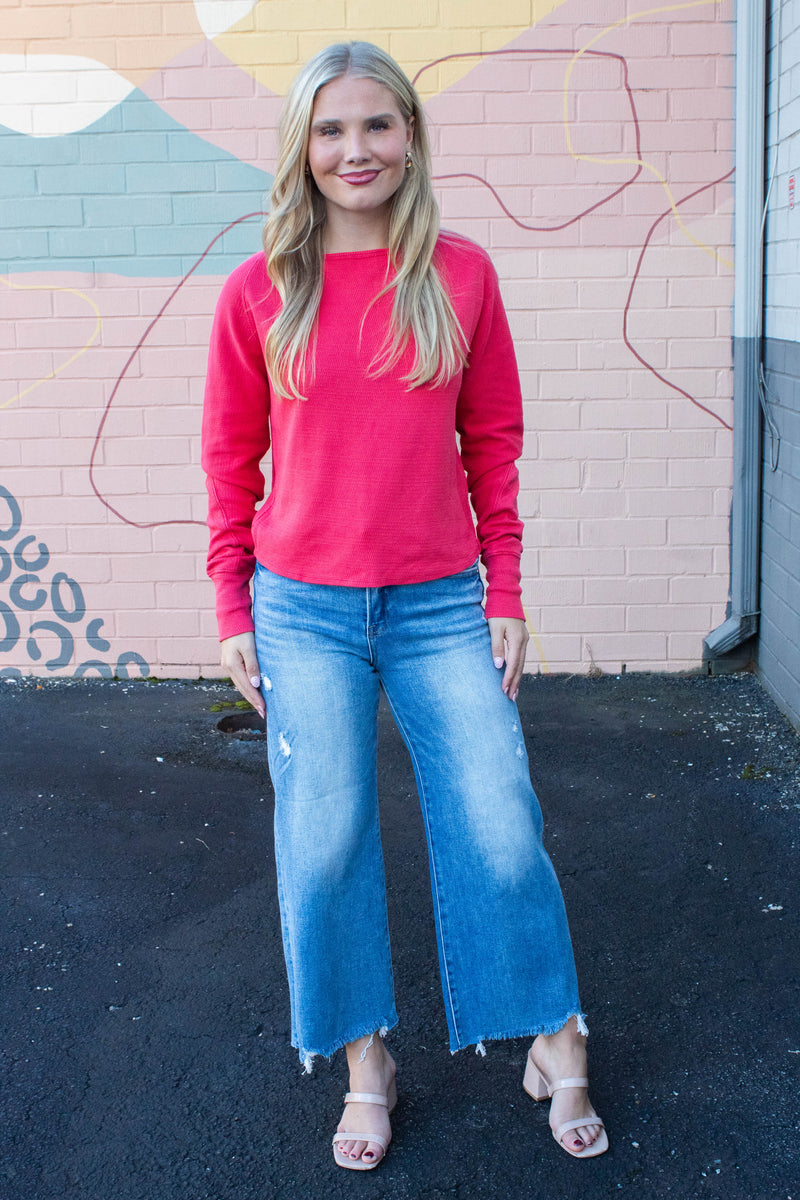 Charlotte High Rise Lightly Distressed Jeans, Medium